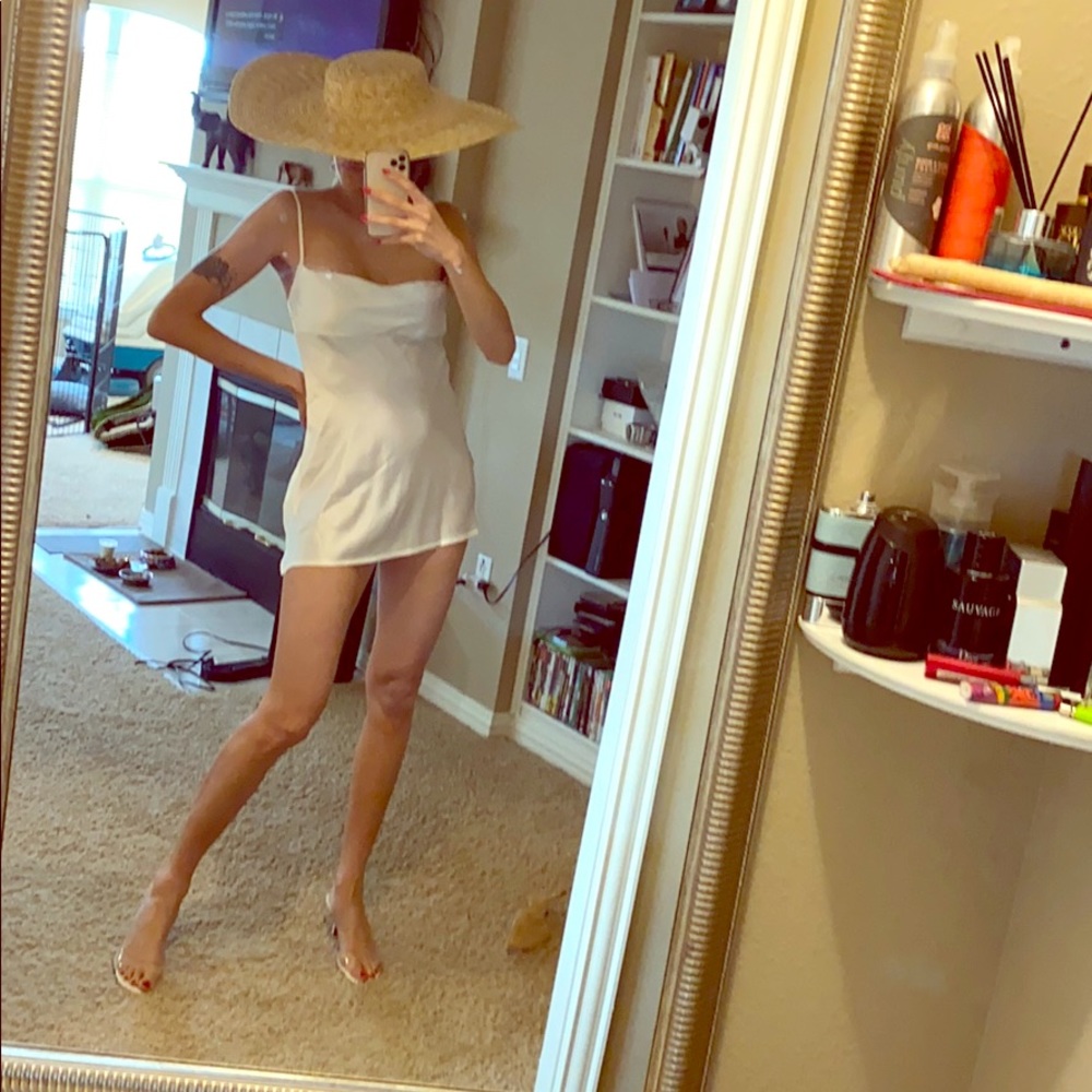 Satin dress $140 and rayon bandage skirt $140!